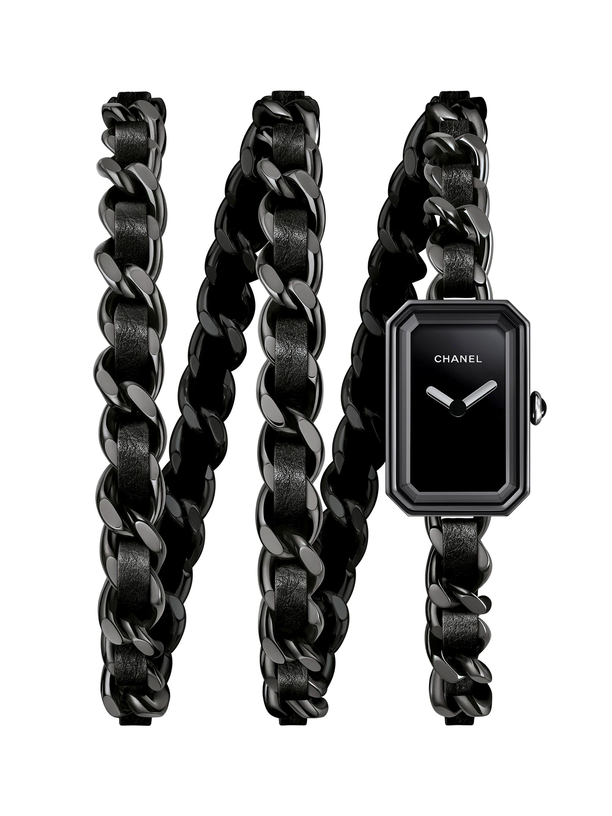 Première Rock Stainless Steel & Leather Triple-Wrap Bracelet Watch