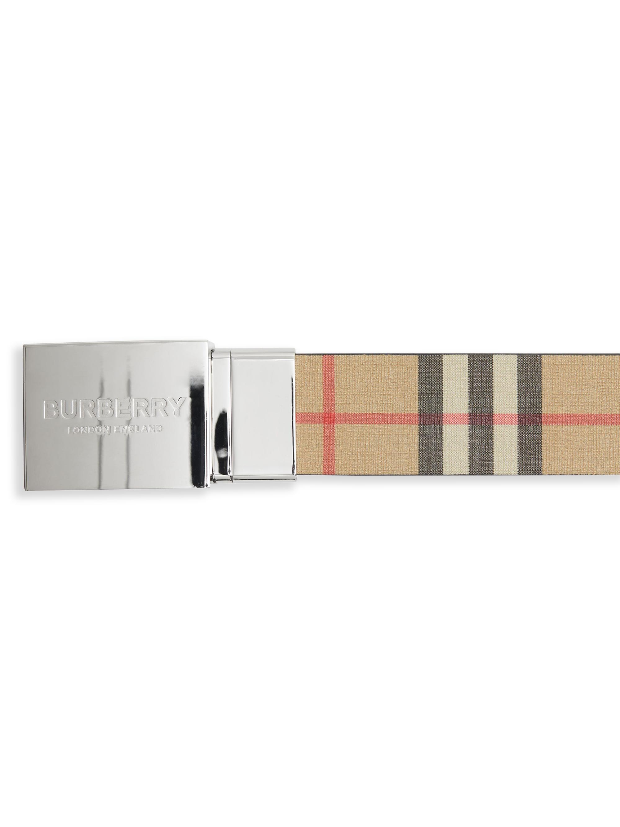 Reversible Vintage Check E-Canvas Belt