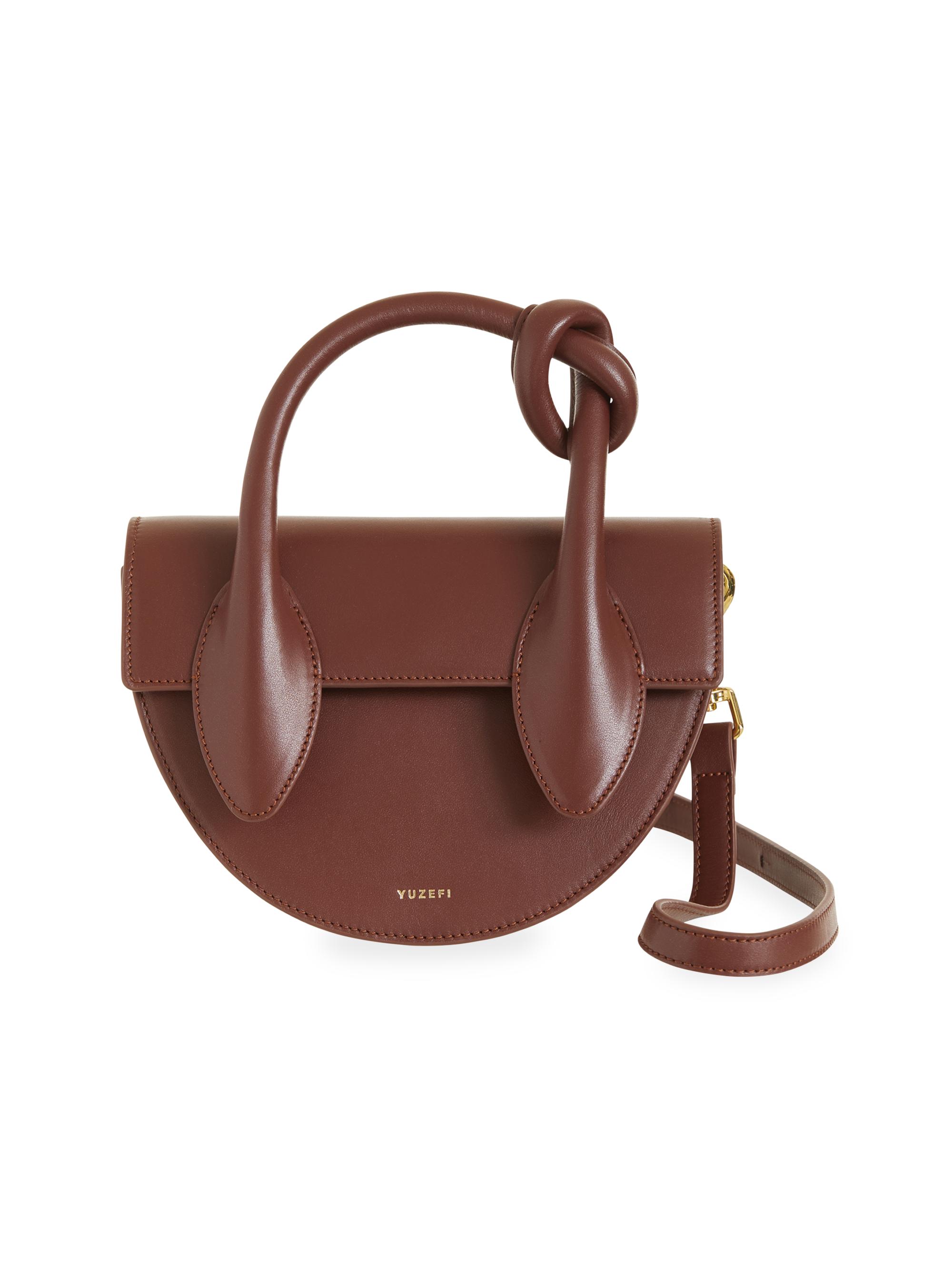 Dolores Leather Top Handle Saddle Bag