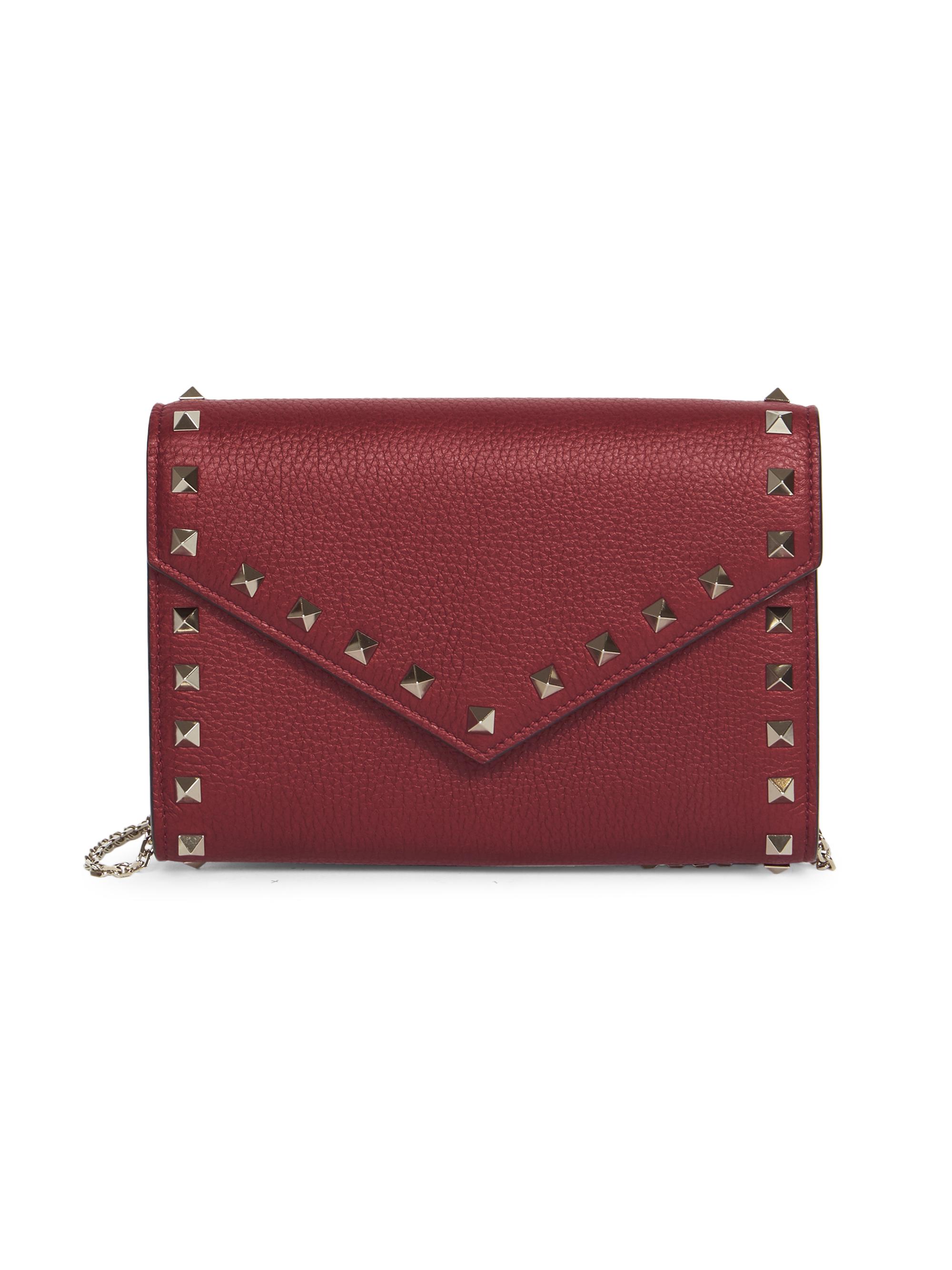 Rockstud Leather Wallet-On-Chain