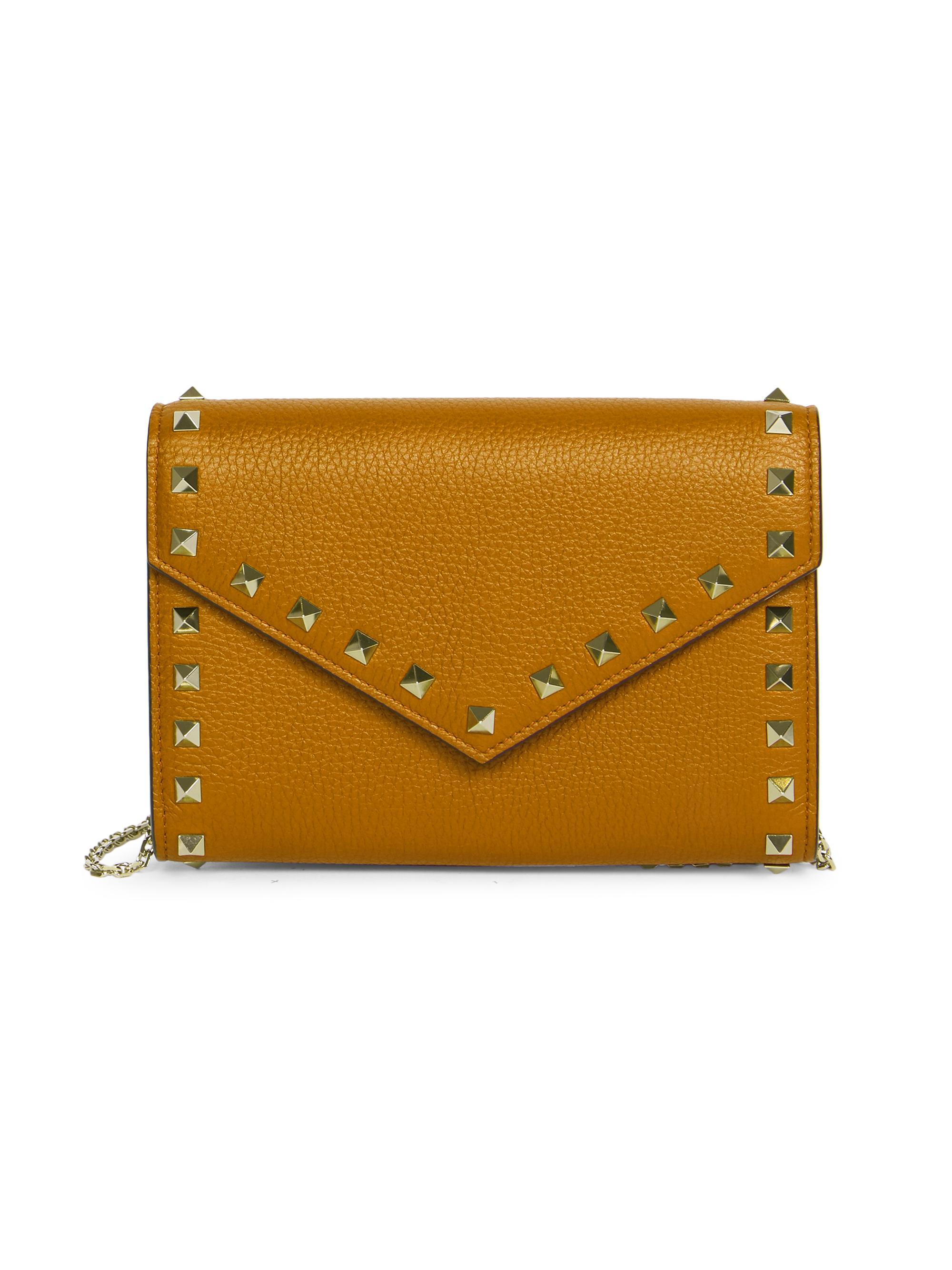 Rockstud Leather Wallet-On-Chain