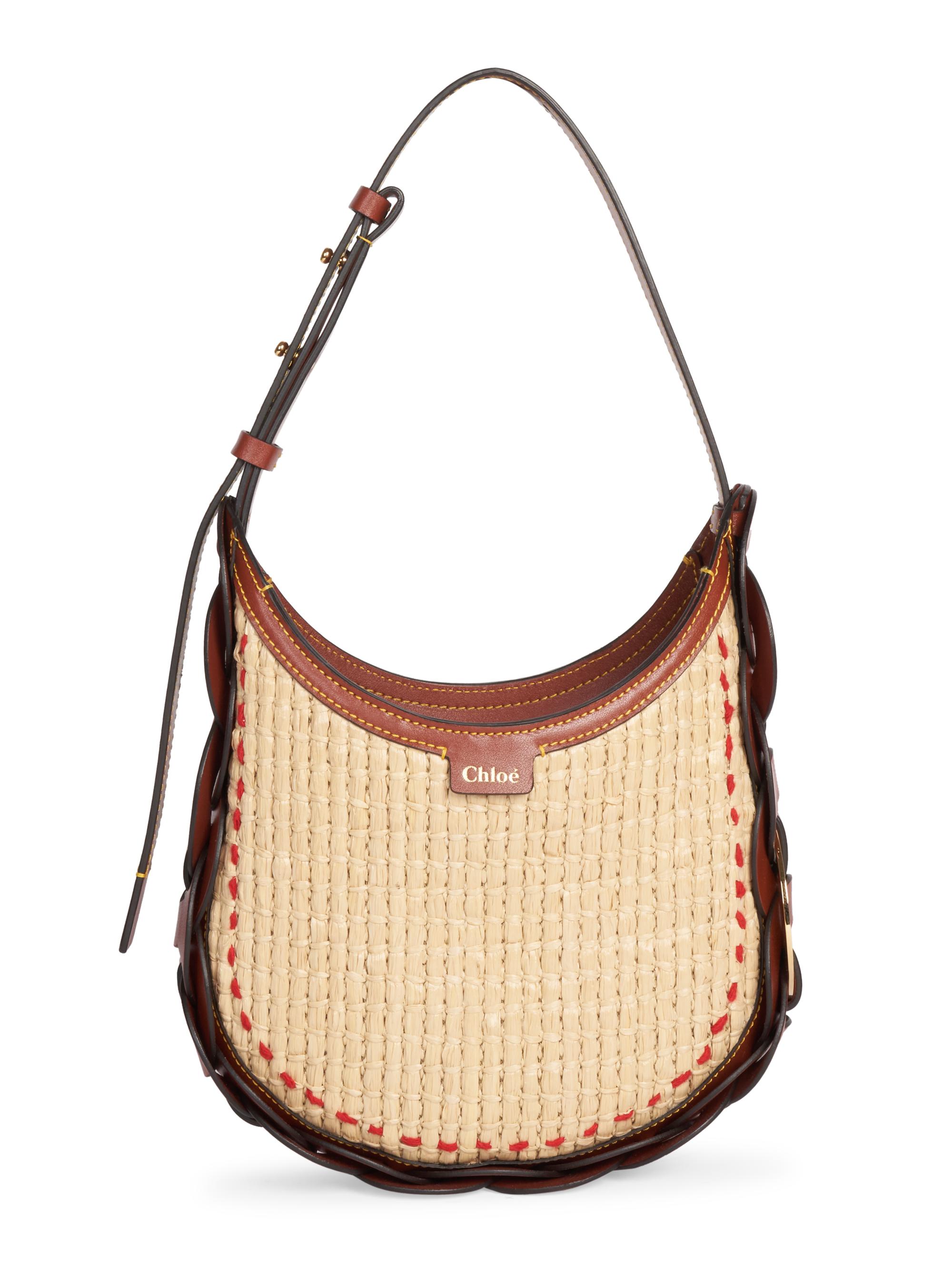 Small Darryl Woven Raffia Hobo Bag