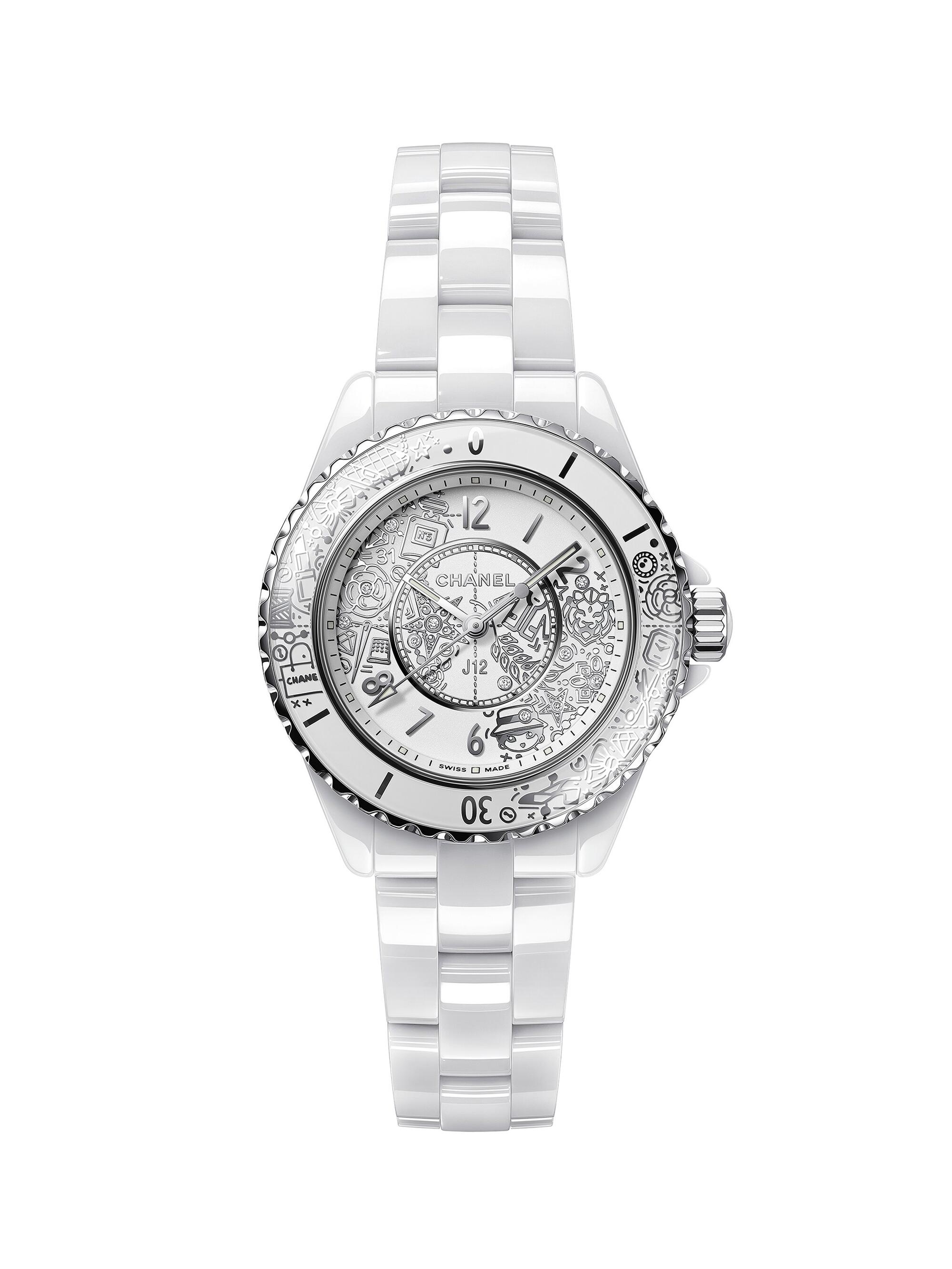 J12 Ceramic, Diamond & Stainless Steel Bracelet Doodle Quartz Watch