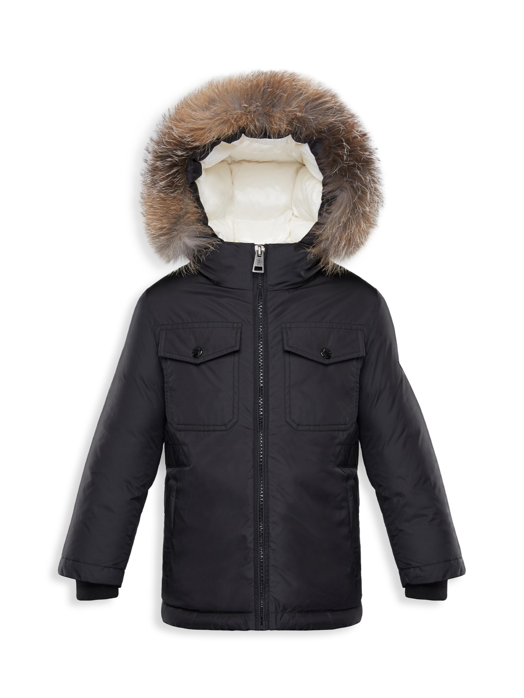 Little Kid's & Kid's Menue Fox Fur-Trim Down Puffer Jacket