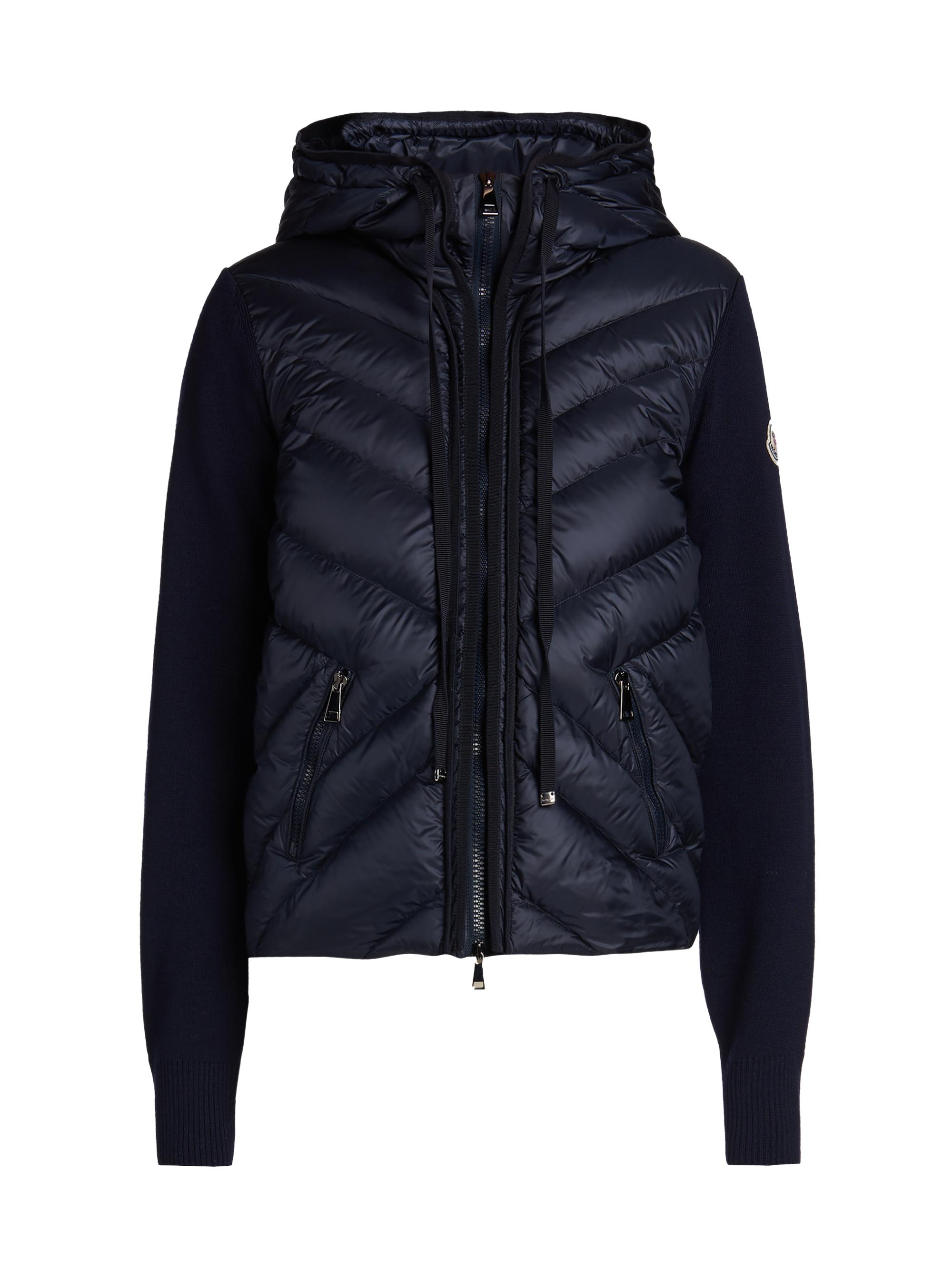 Hooded Nylon Down Combo Knit Sweater