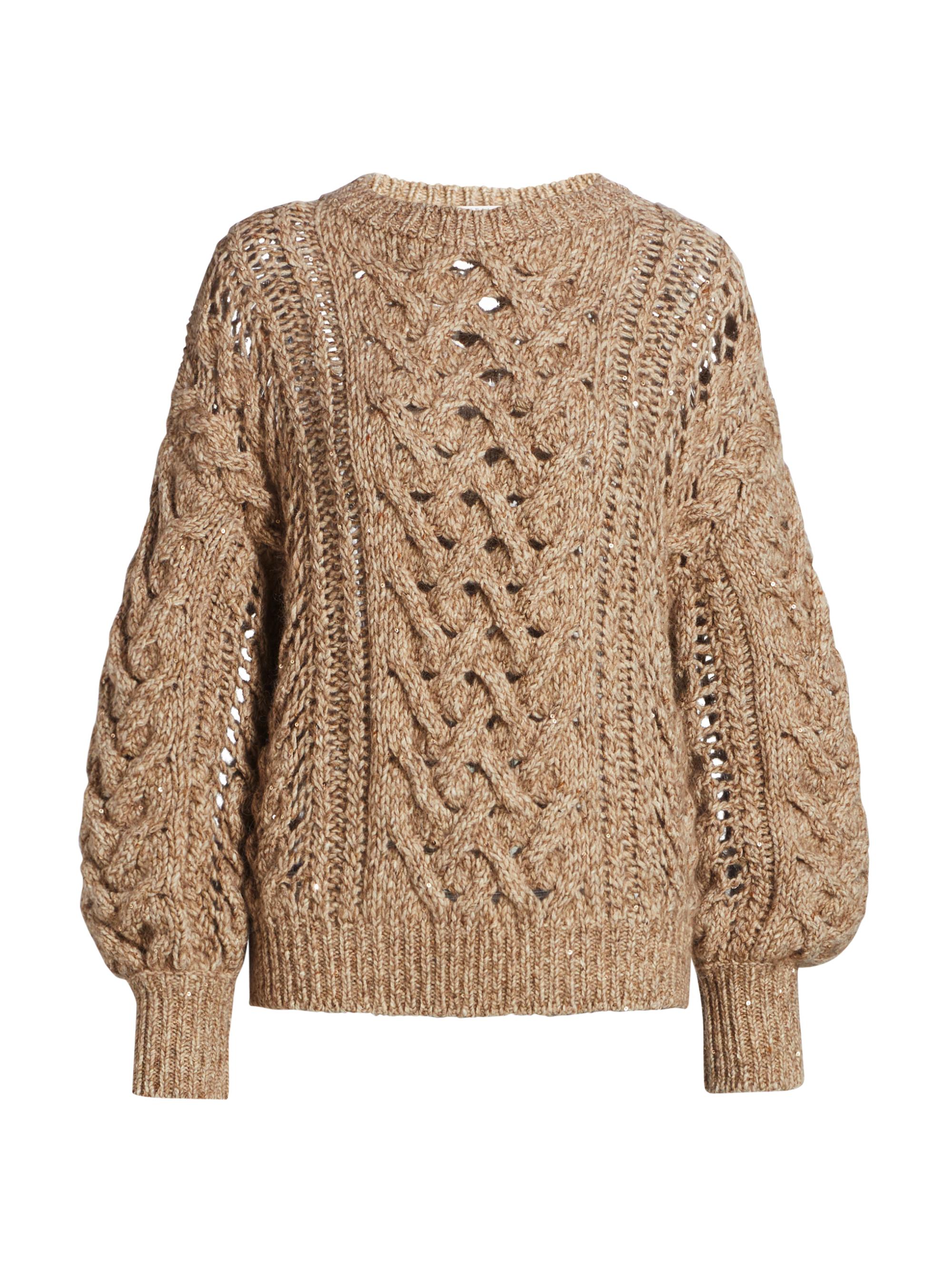 Open Weave Cashmere & Wool-Blend Knit Sweater