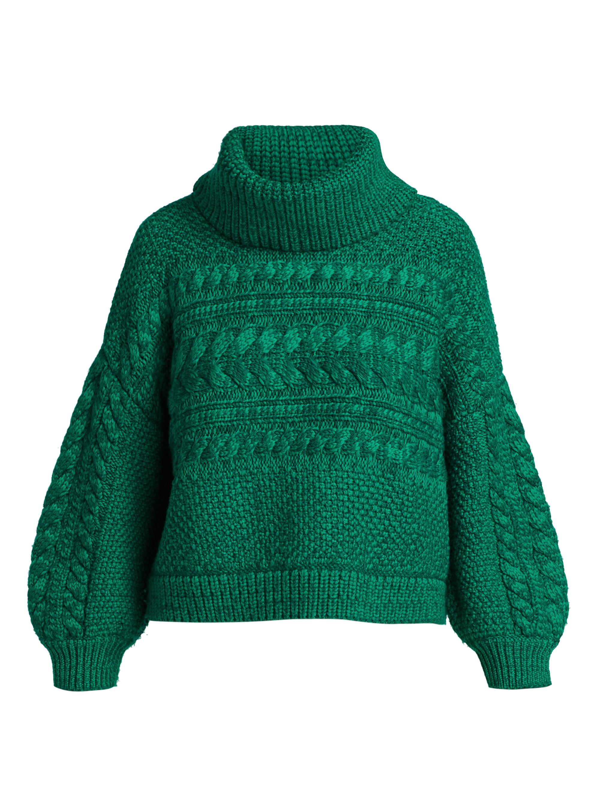 Francine Merino Wool Cropped Turtleneck Sweater