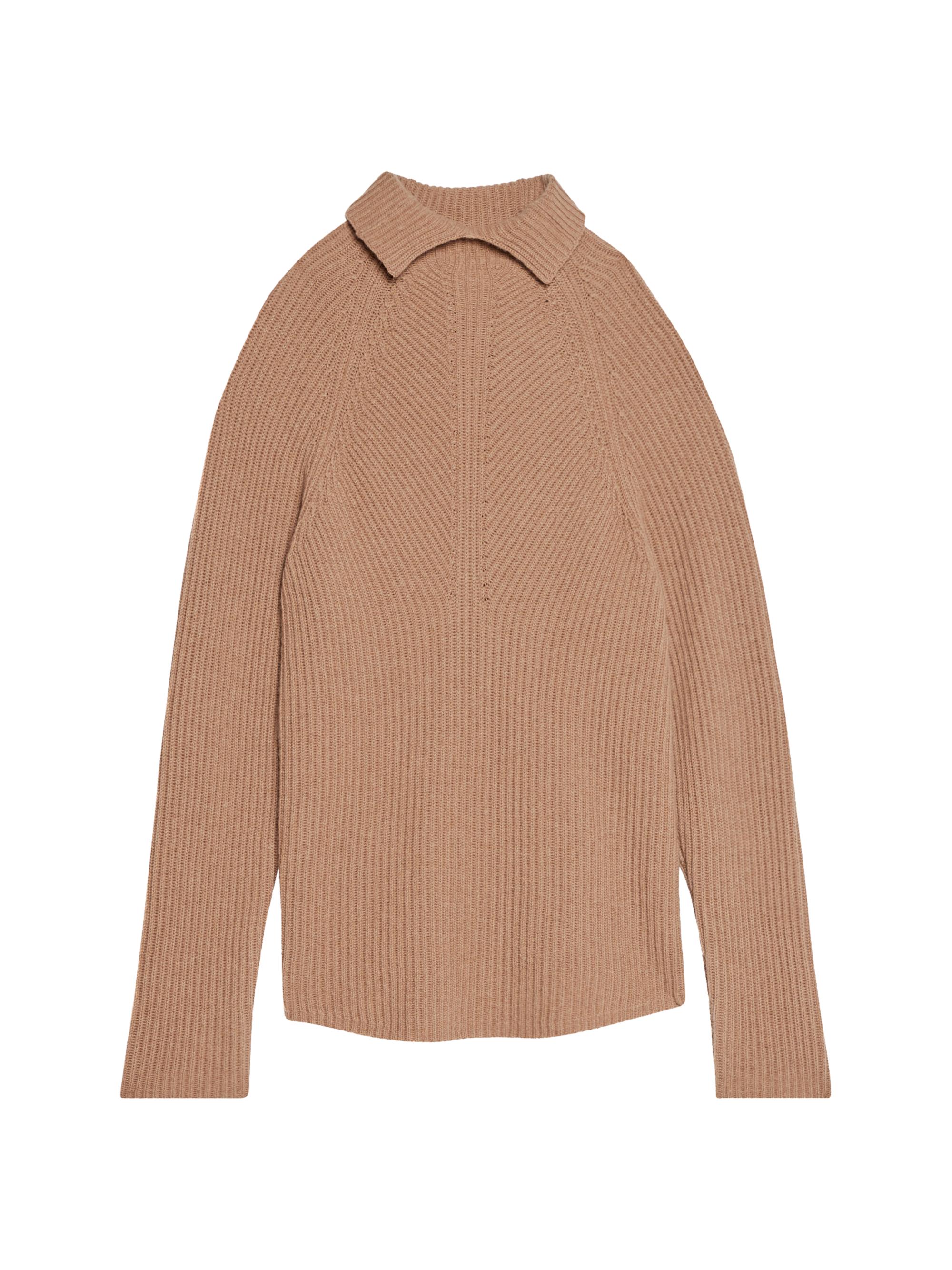 Moving Rib-Knit Cashmere Turtleneck Sweater