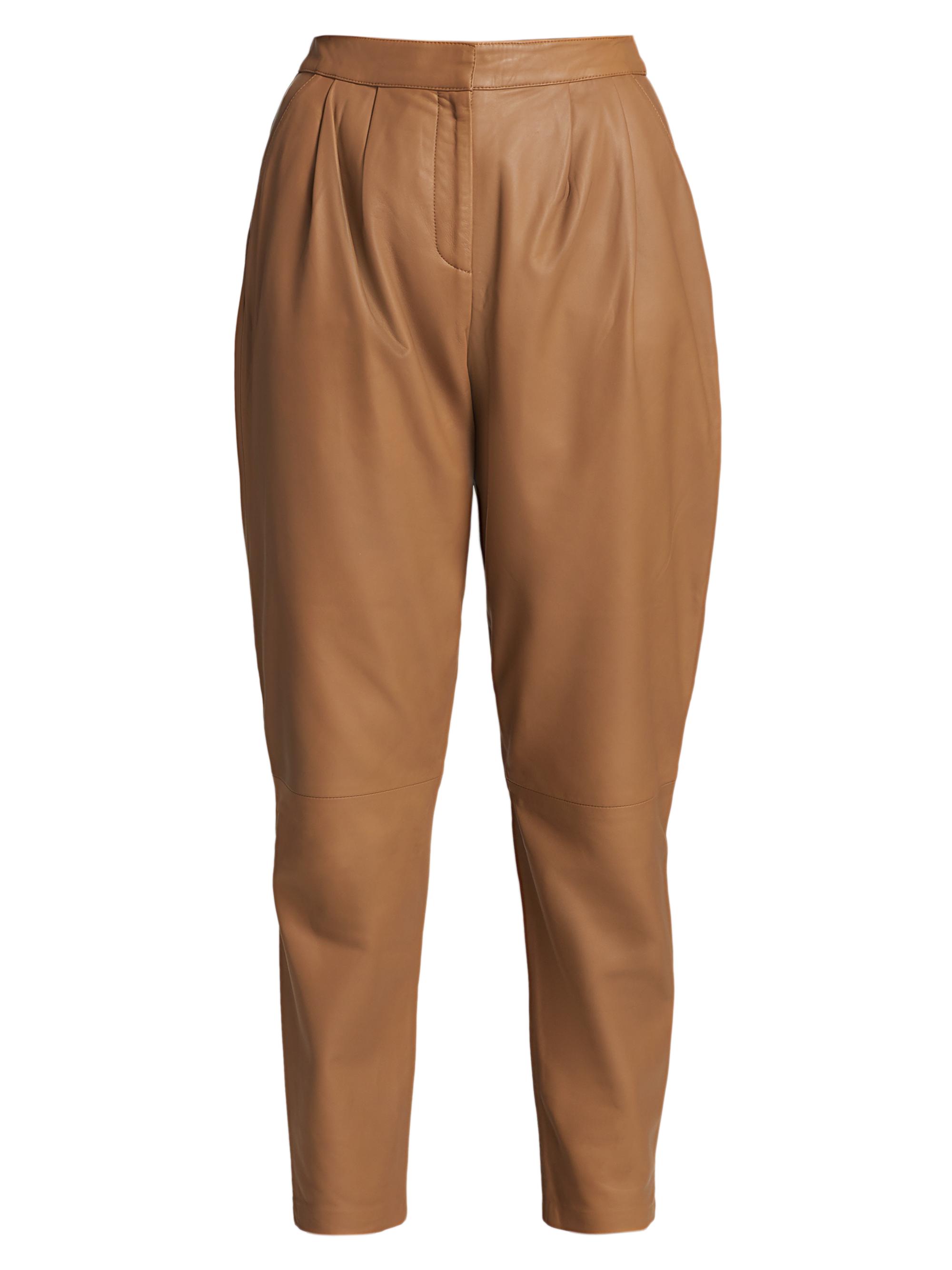 Palaos Leather Straight-Leg Pants