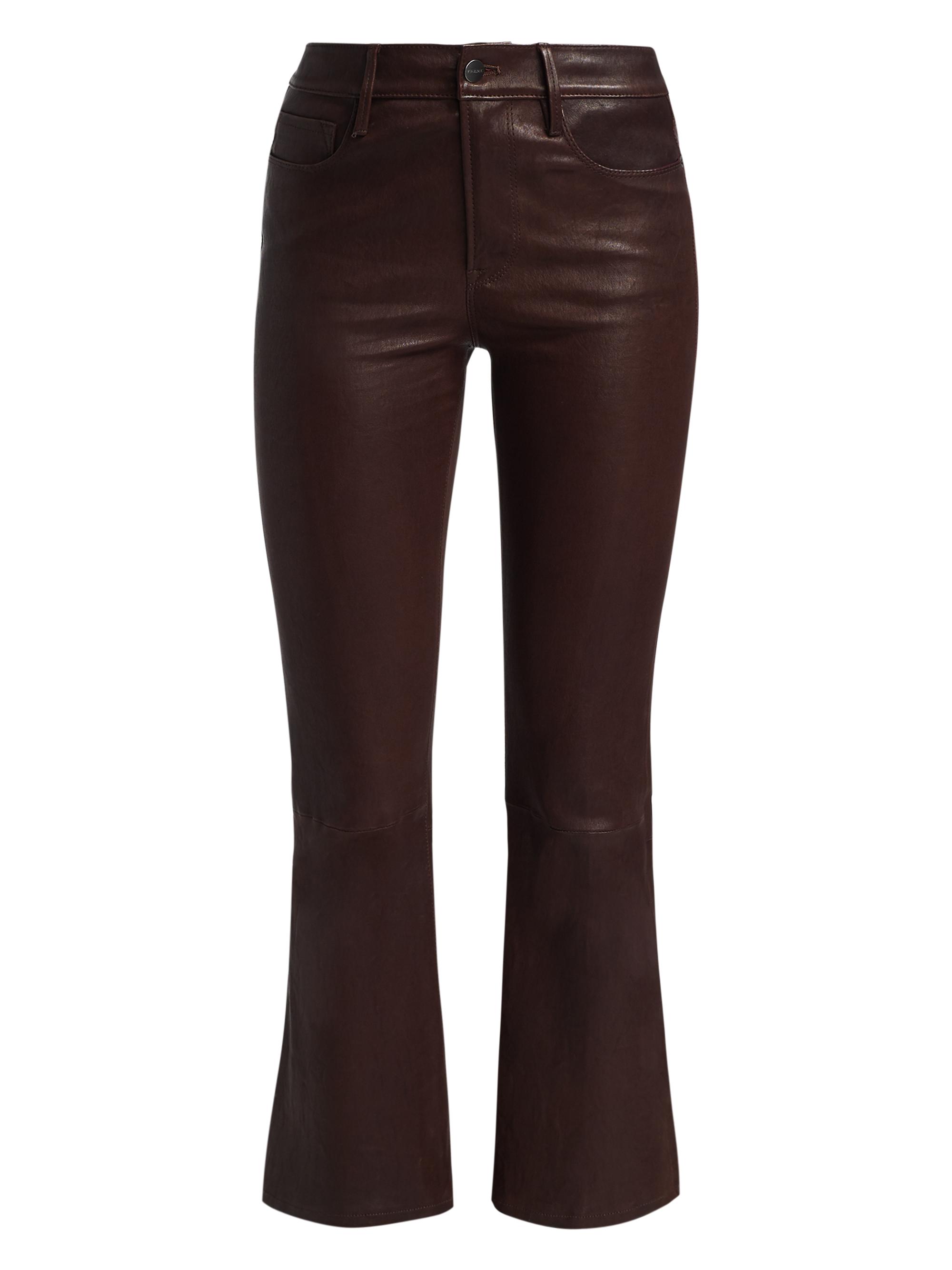 Le Crop Leather Bootcut Pants
