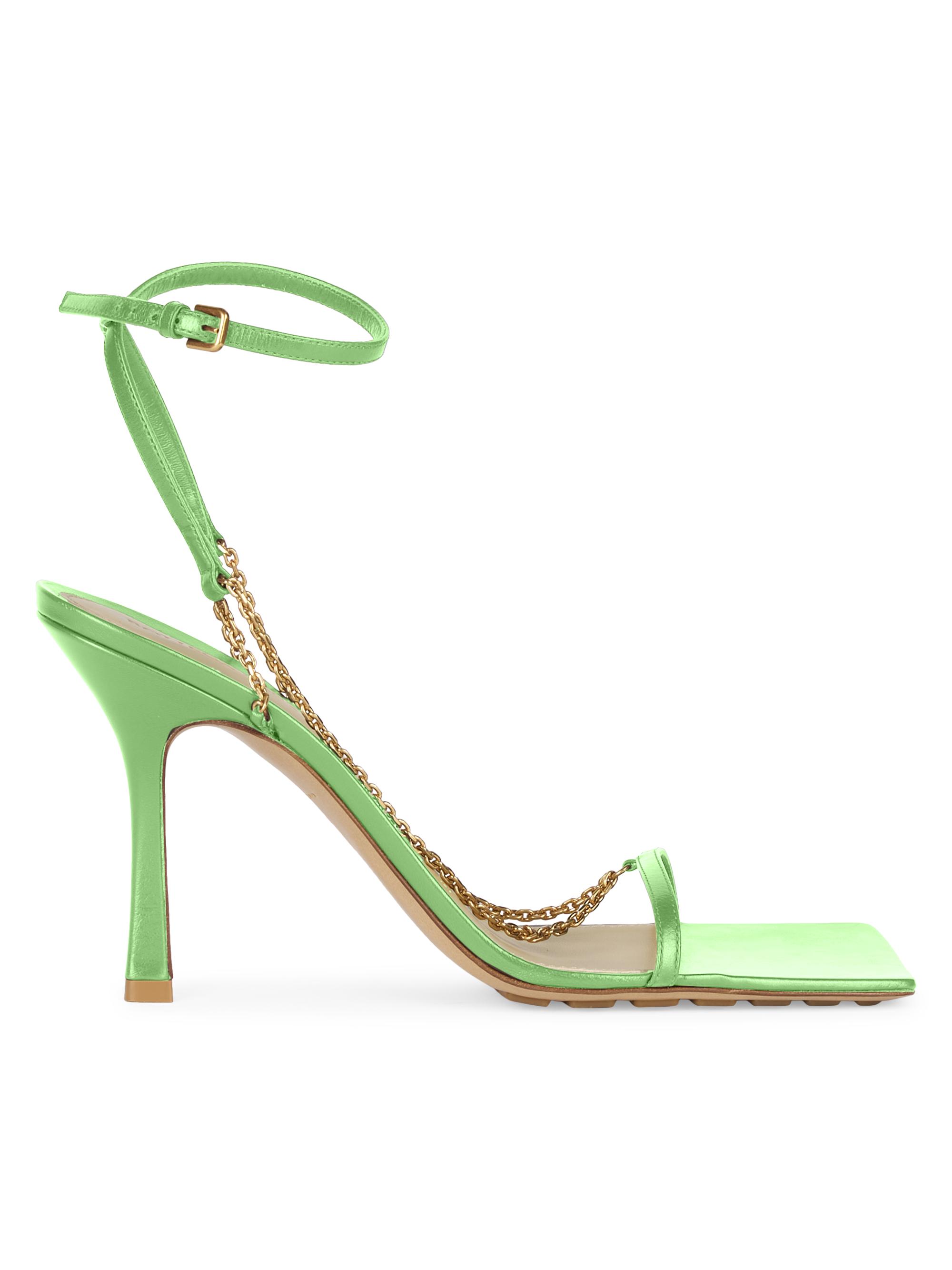 Stretch Chain Leather Sandals