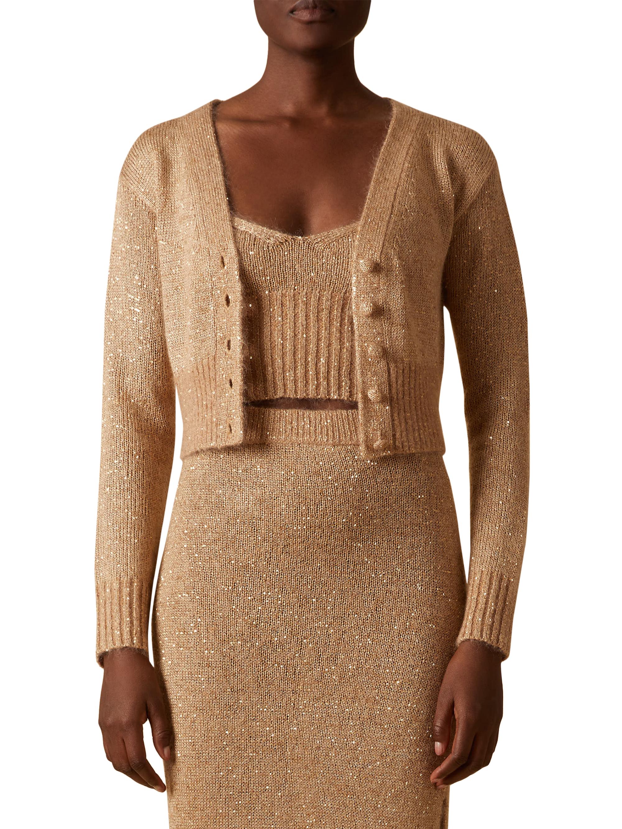 Latania Sequin Knit Cropped Sweater