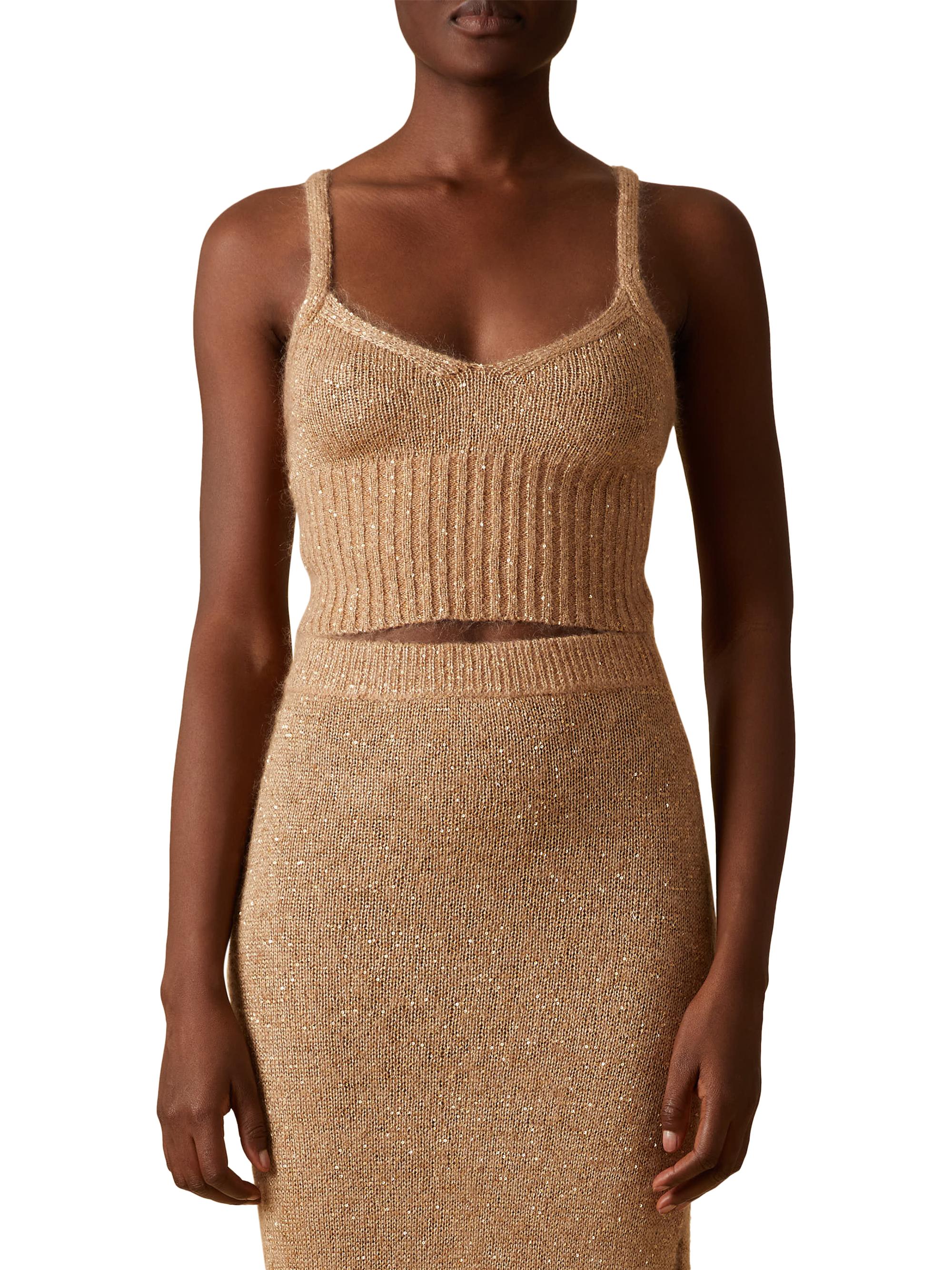 Janice Sequin Knit Crop Top
