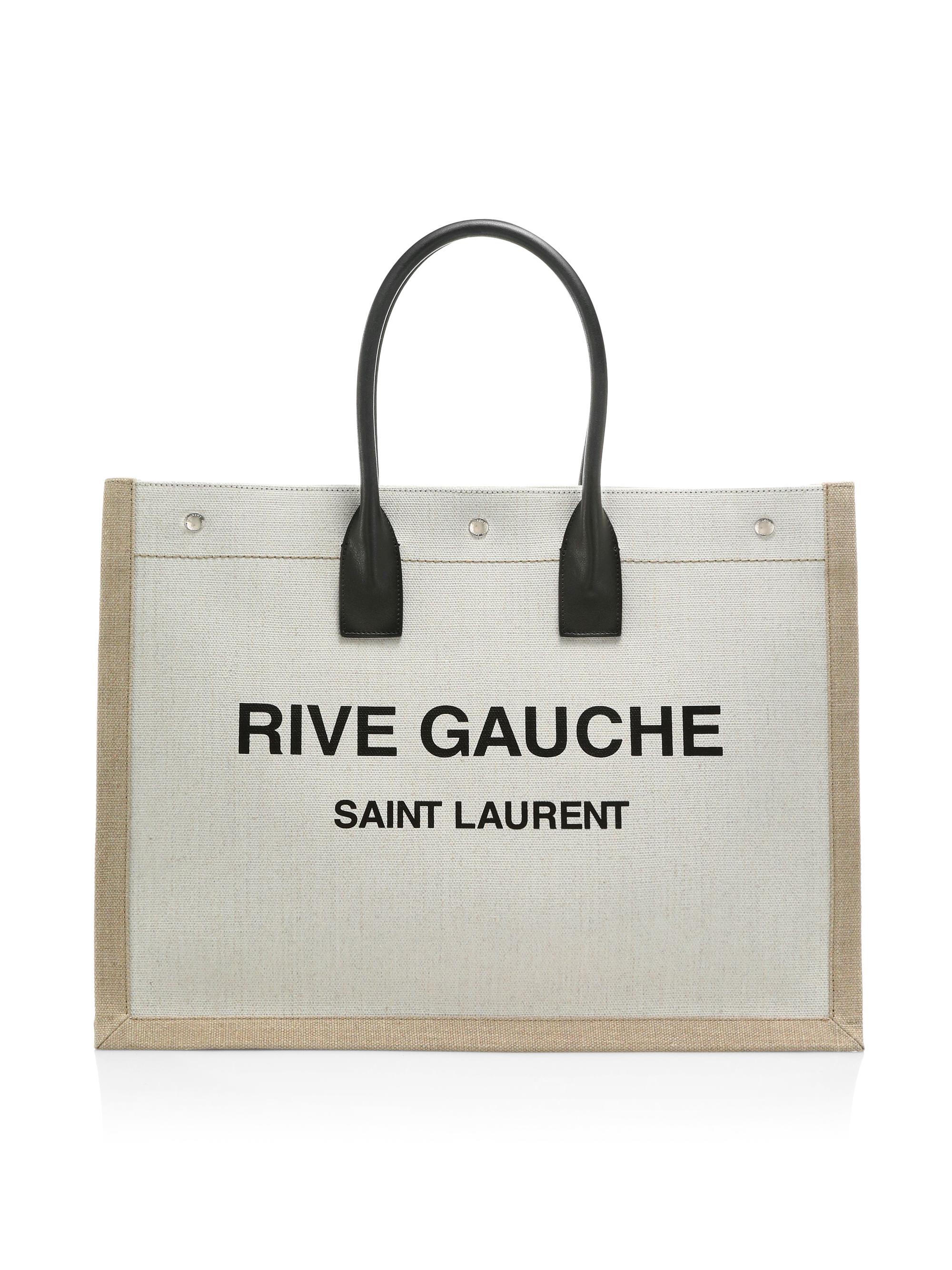 Rive Gauche Linen &amp; Leather Tote