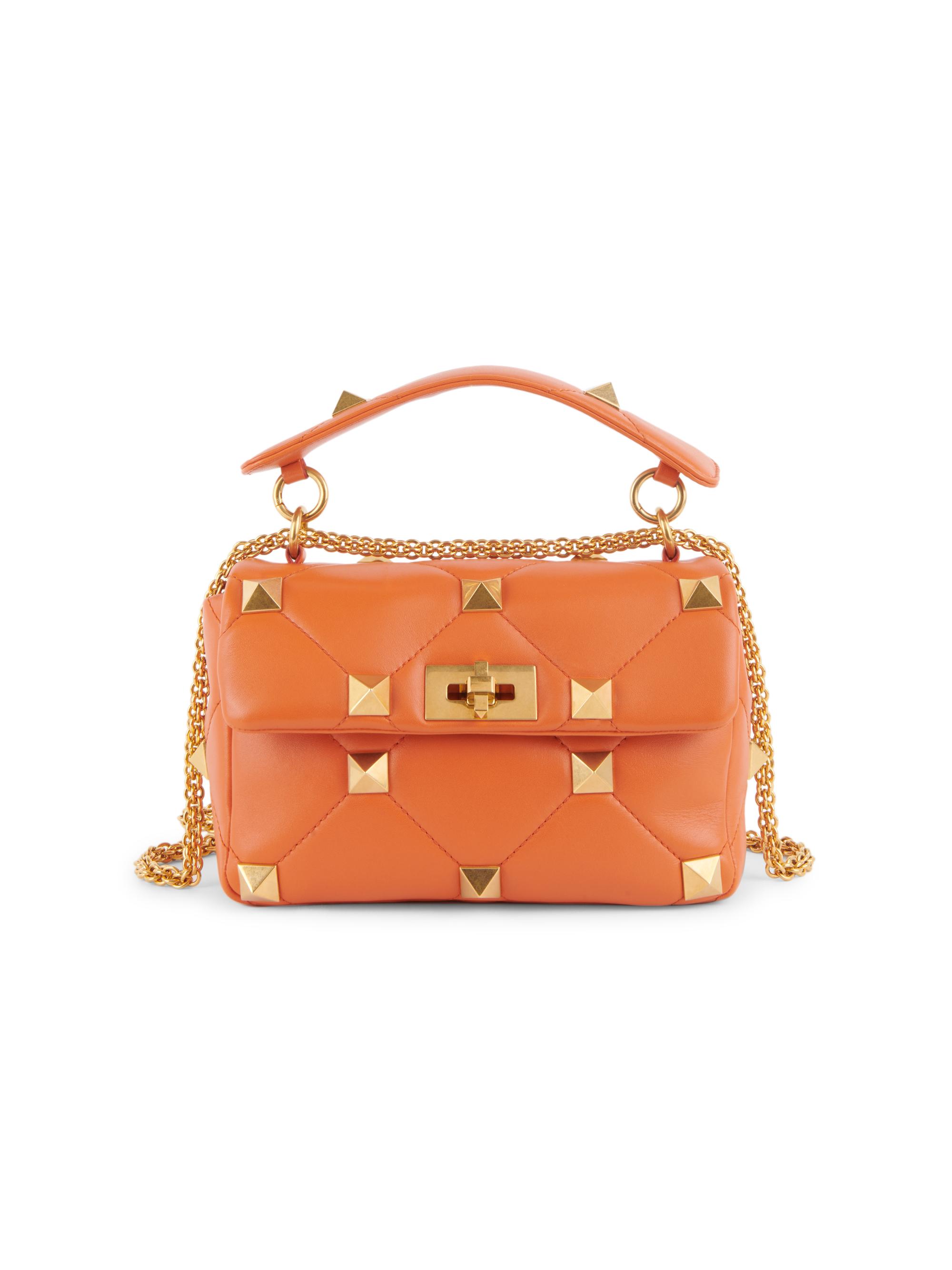 Medium Roman Stud Leather Shoulder Bag