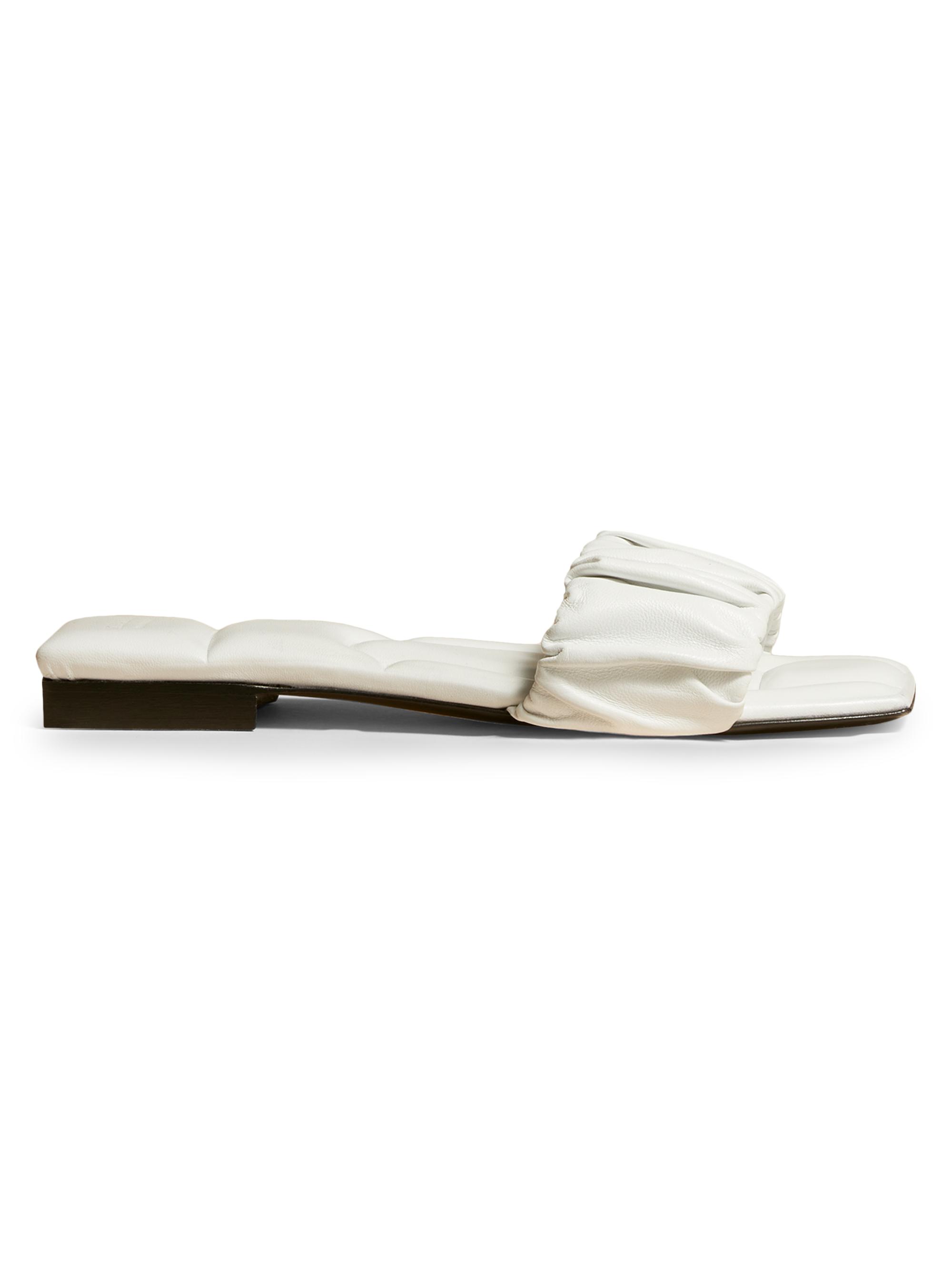 Crete Ruched Leather Slides