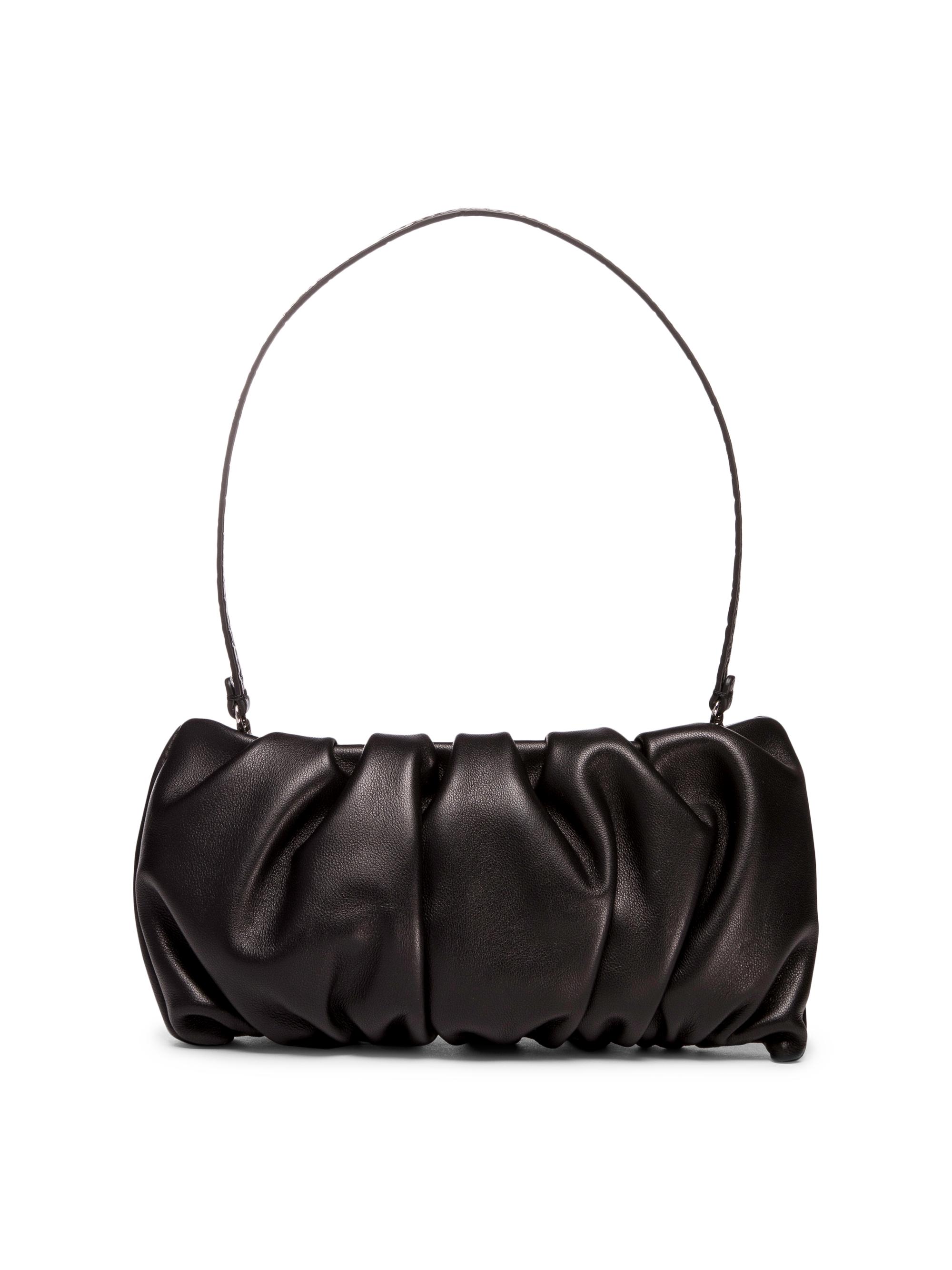 Bean Ruched Leather Shoulder Bag
