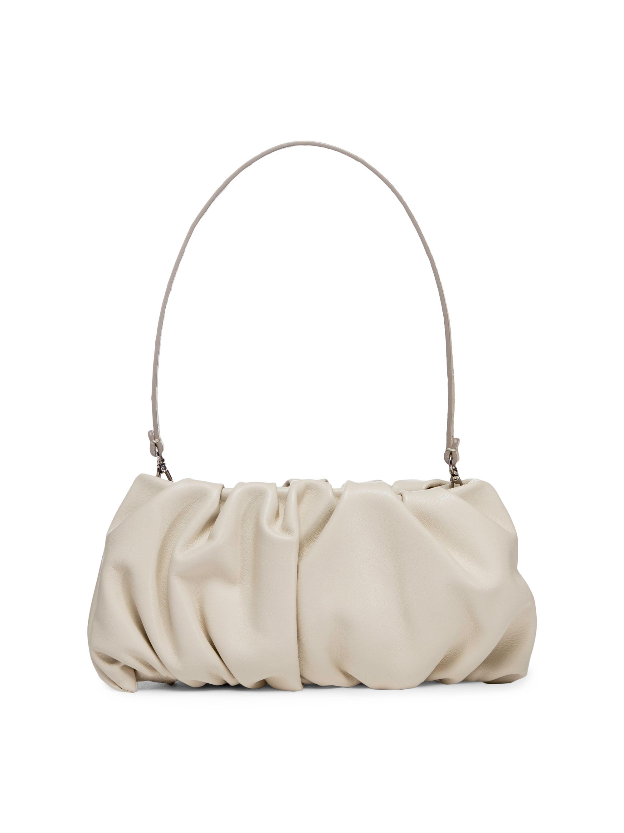 Bean Ruched Leather Shoulder Bag