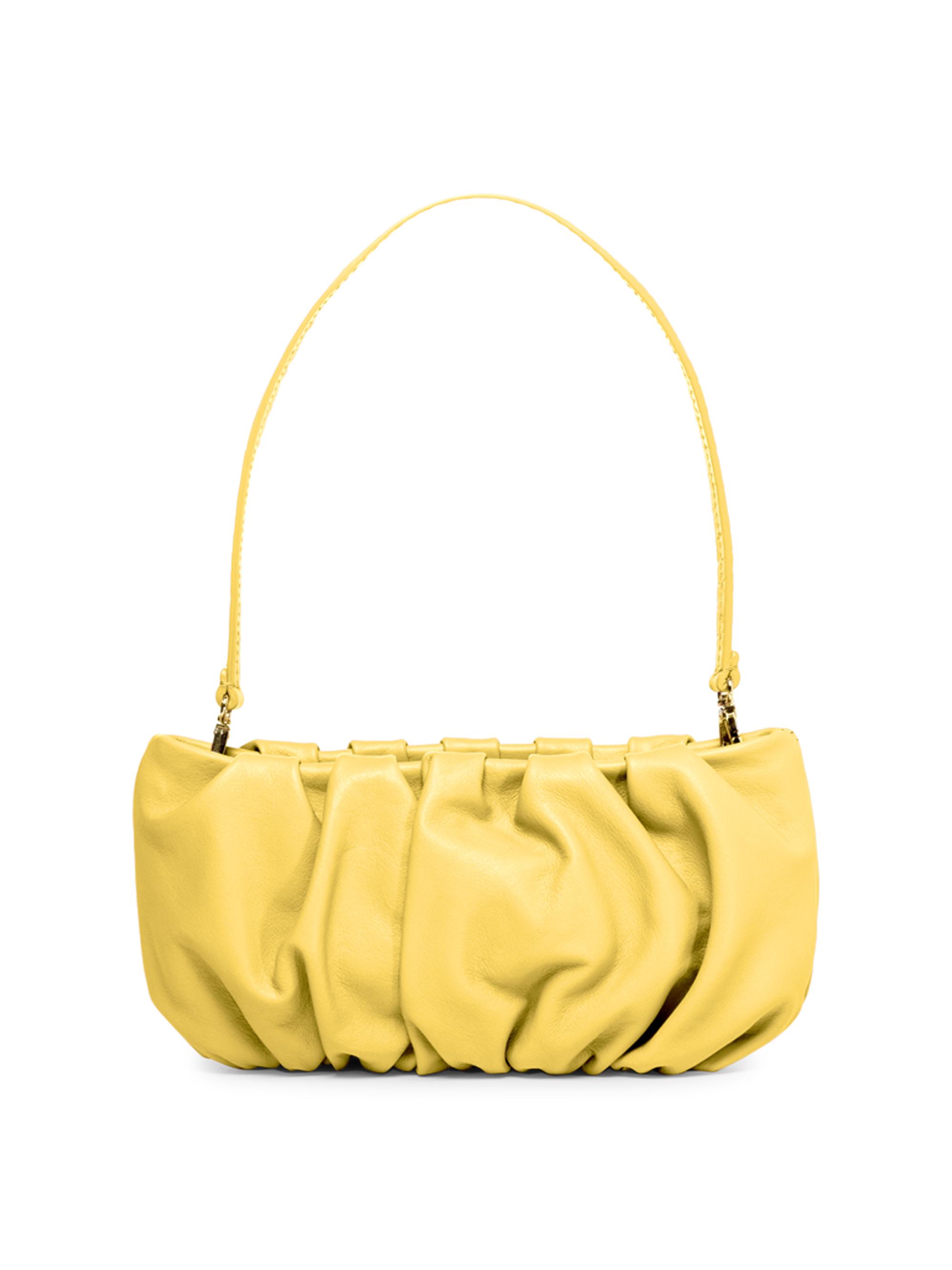 Bean Ruched Leather Shoulder Bag