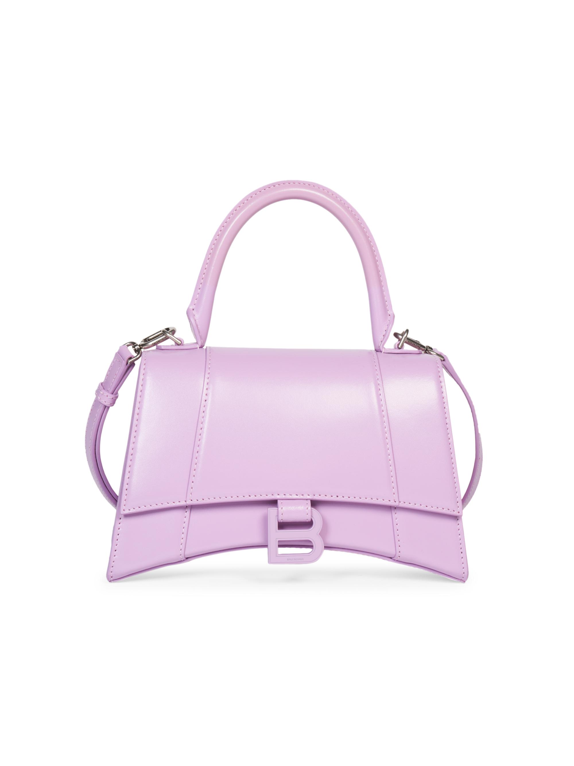 Small Hourglass Leather Top Handle Bag