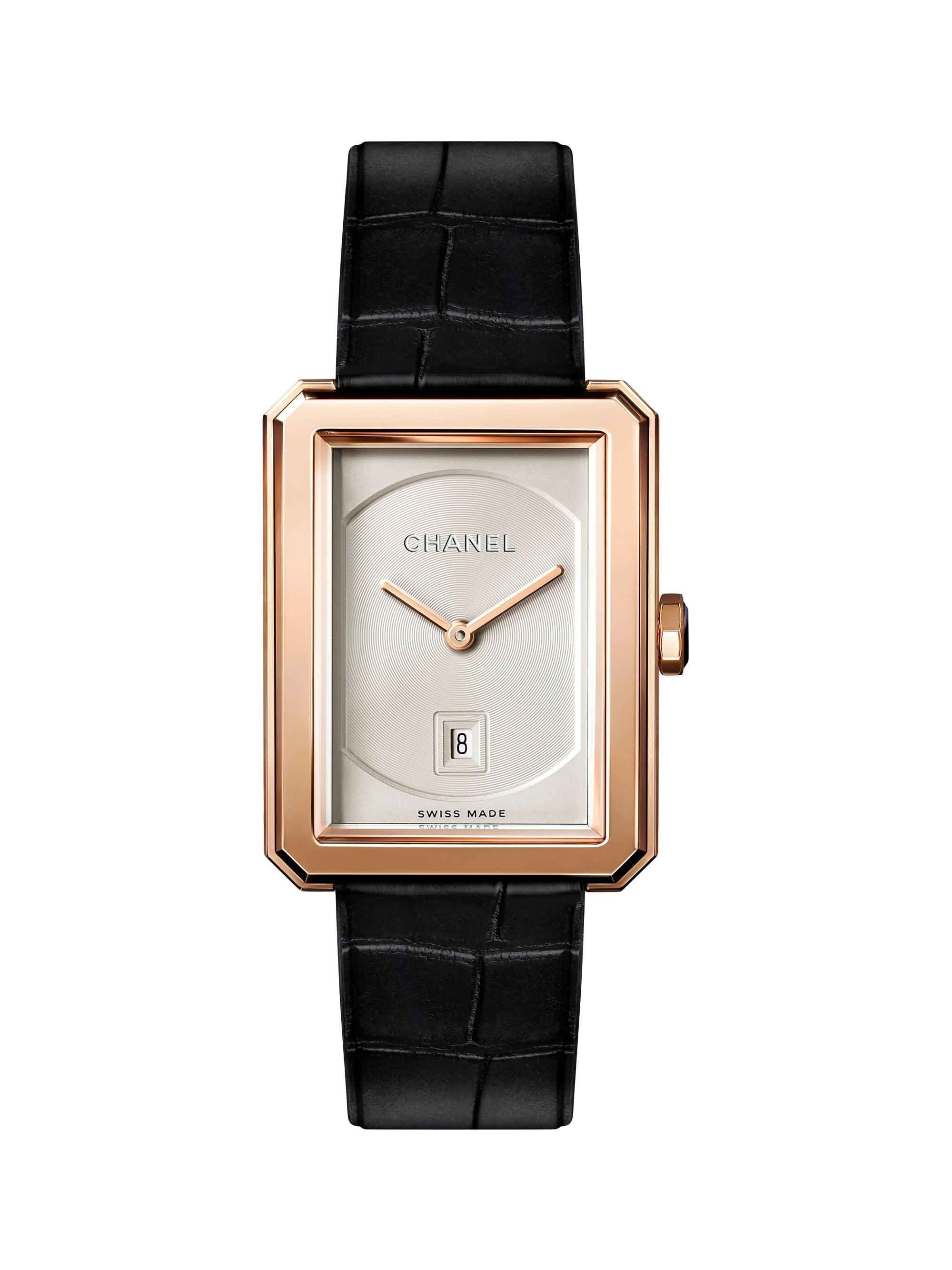 BOY-FRIEND Medium 18K Beige Gold & Alligator Strap Watch