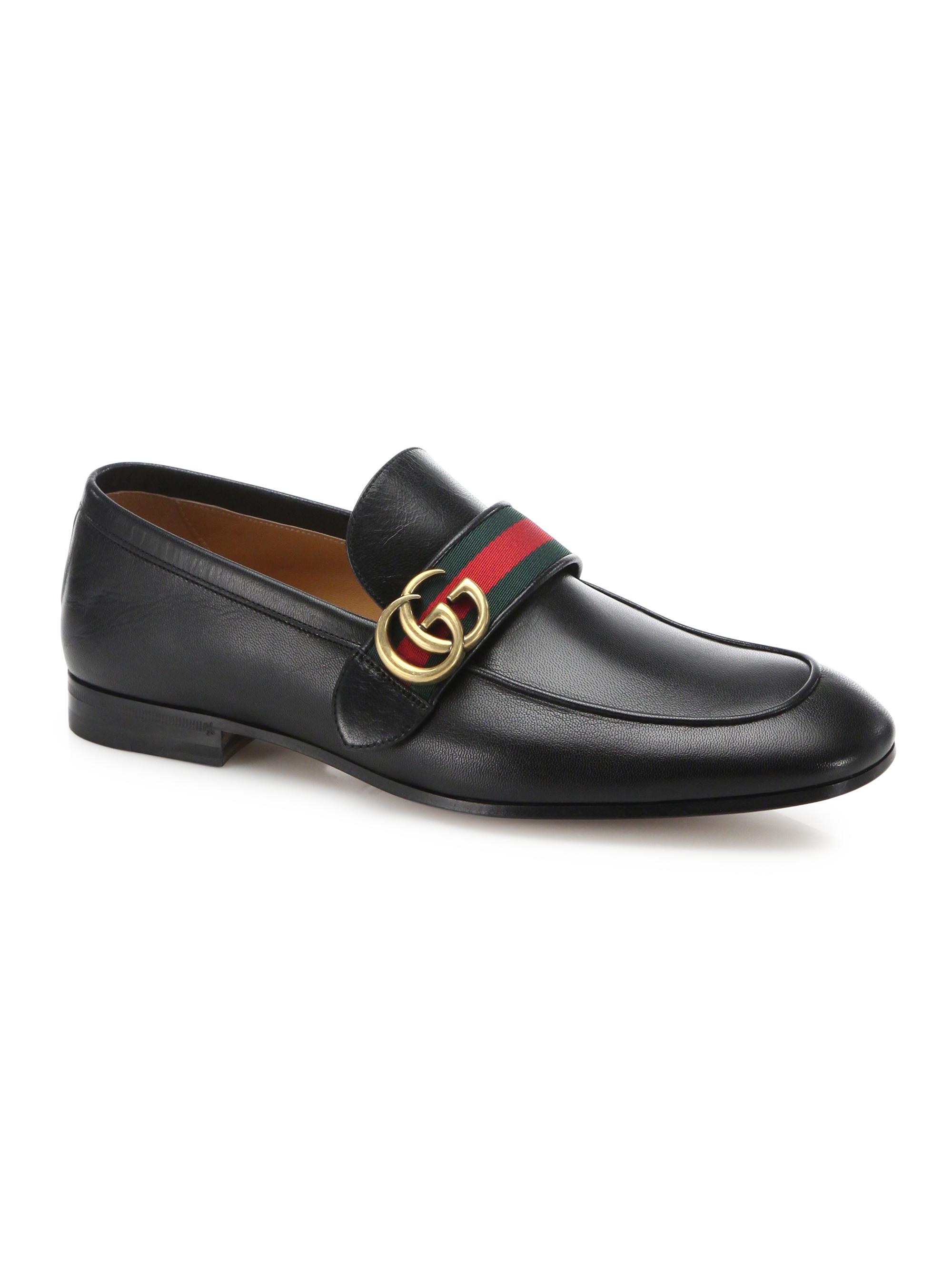 Leather Loafer With GG Web
