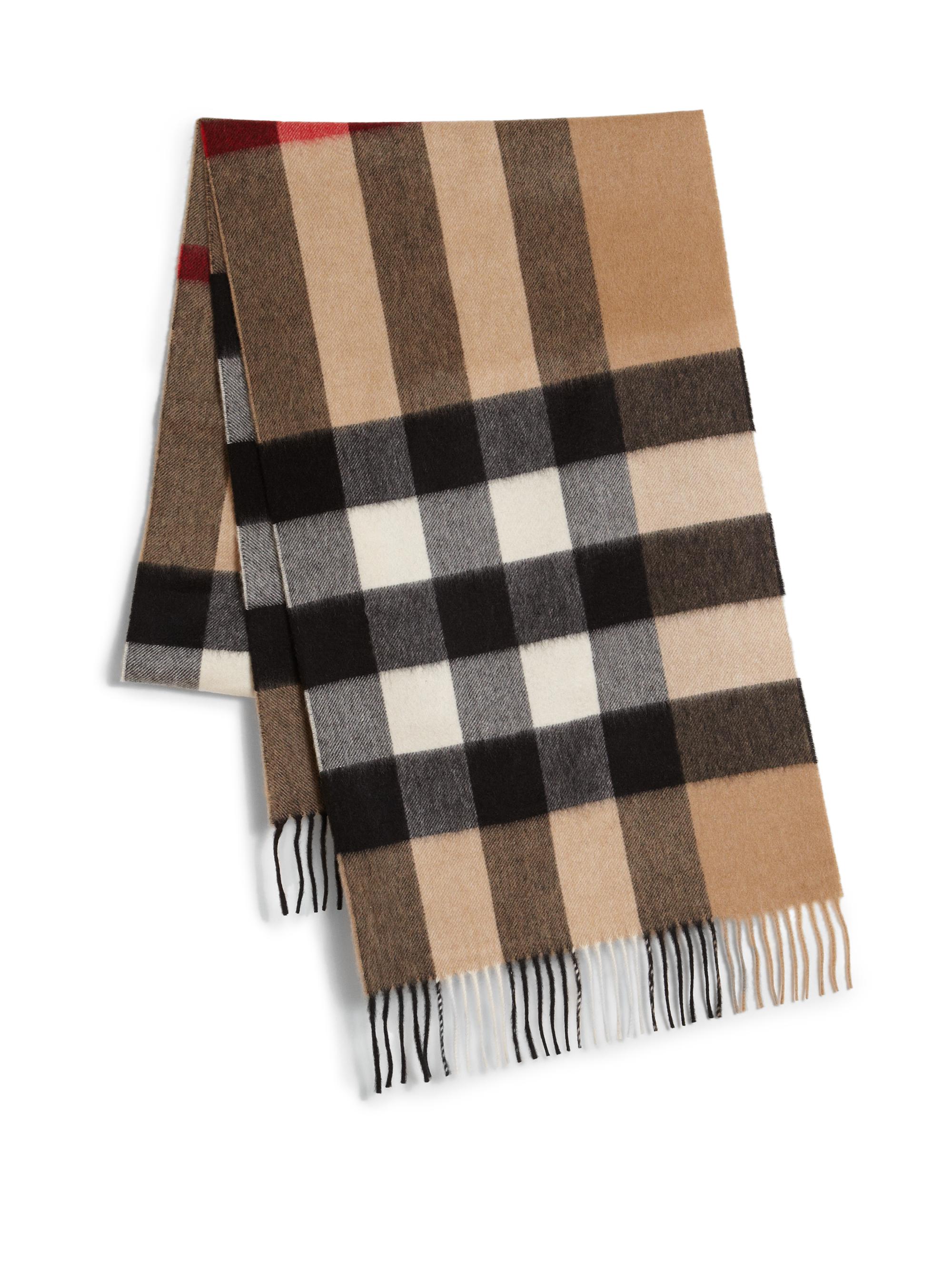 Half Mega Check Cashmere Scarf