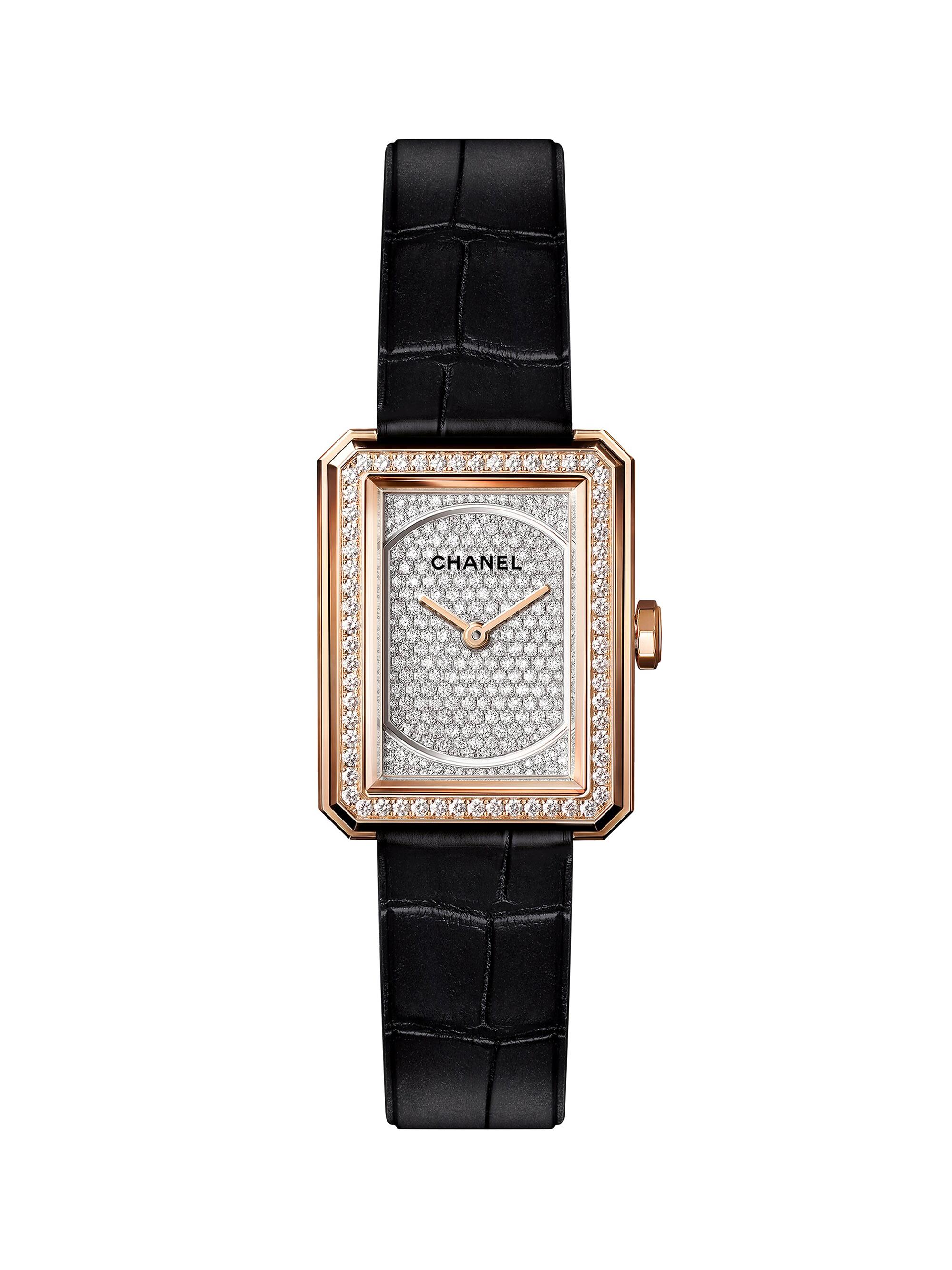BOY-FRIEND Diamond Alligator Strap Watch