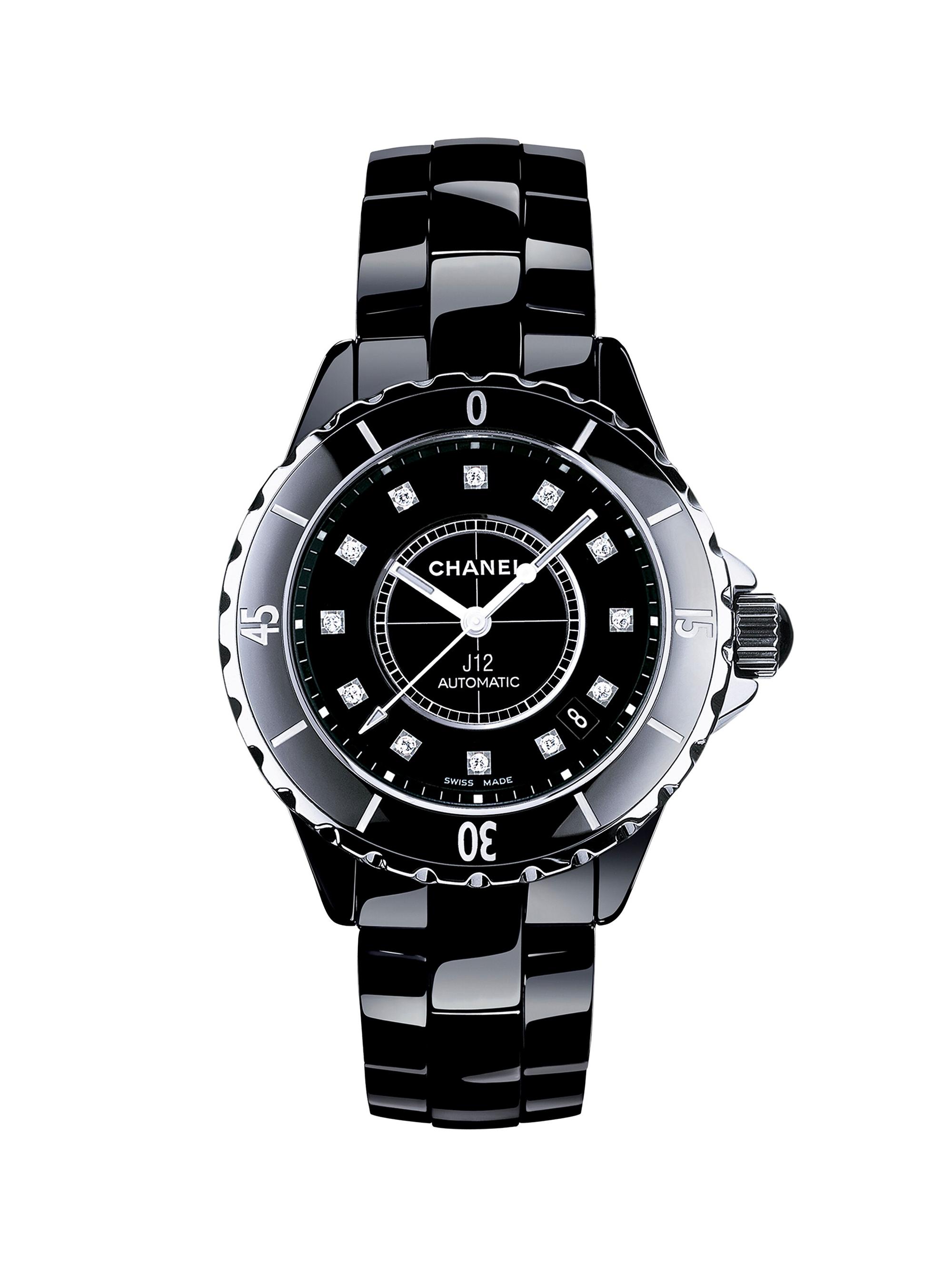 J12 Diamond, Ceramic & Stainless Steel Bracelet Watch