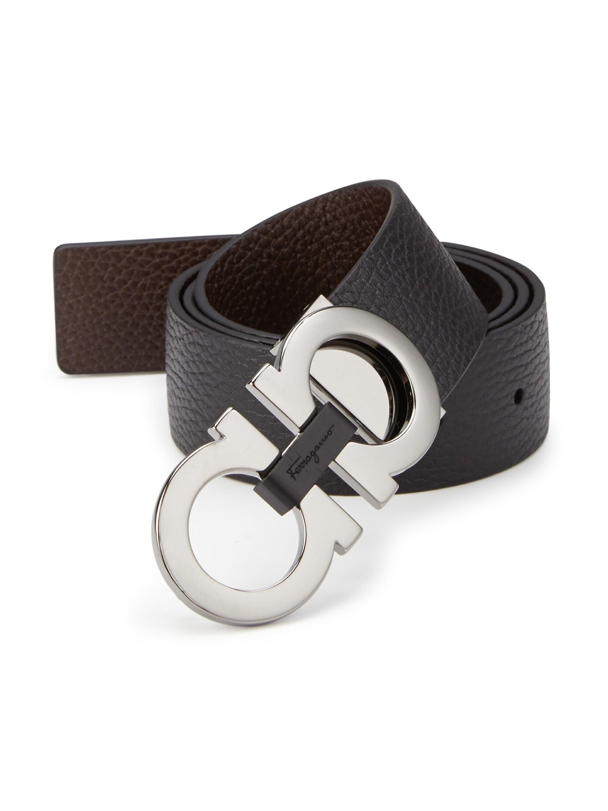 Adjustable & Reversible Gancini Buckle Belt