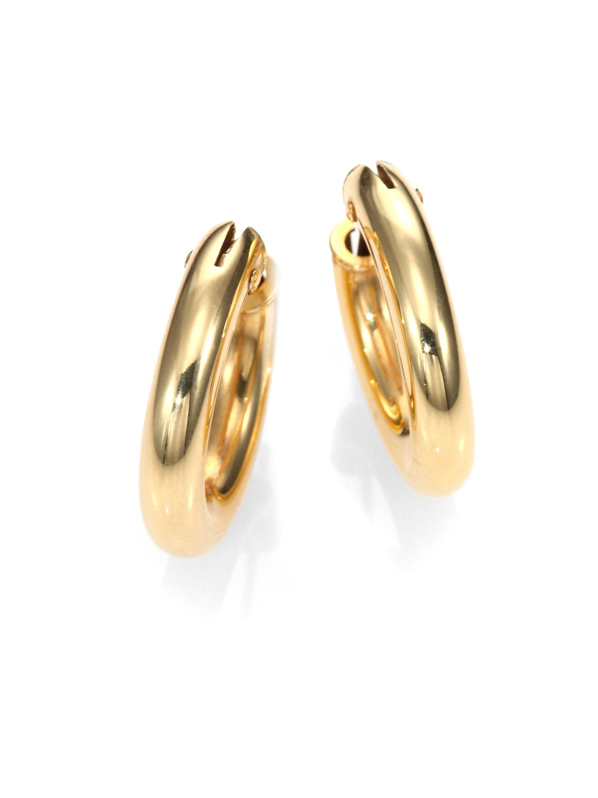 18K Yellow Gold Petite Oval Hoop Earrings