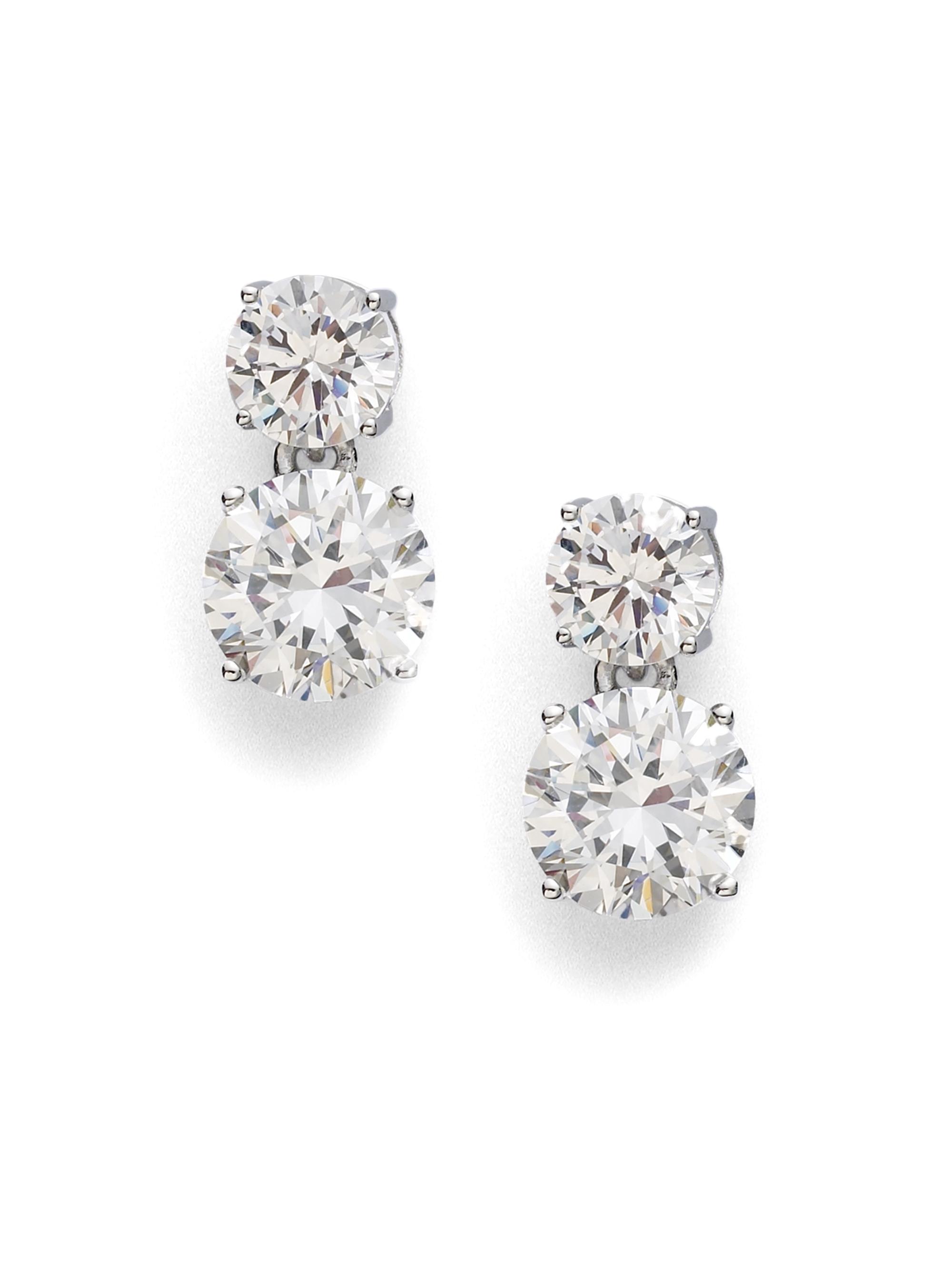 Double Stud Drop Earrings