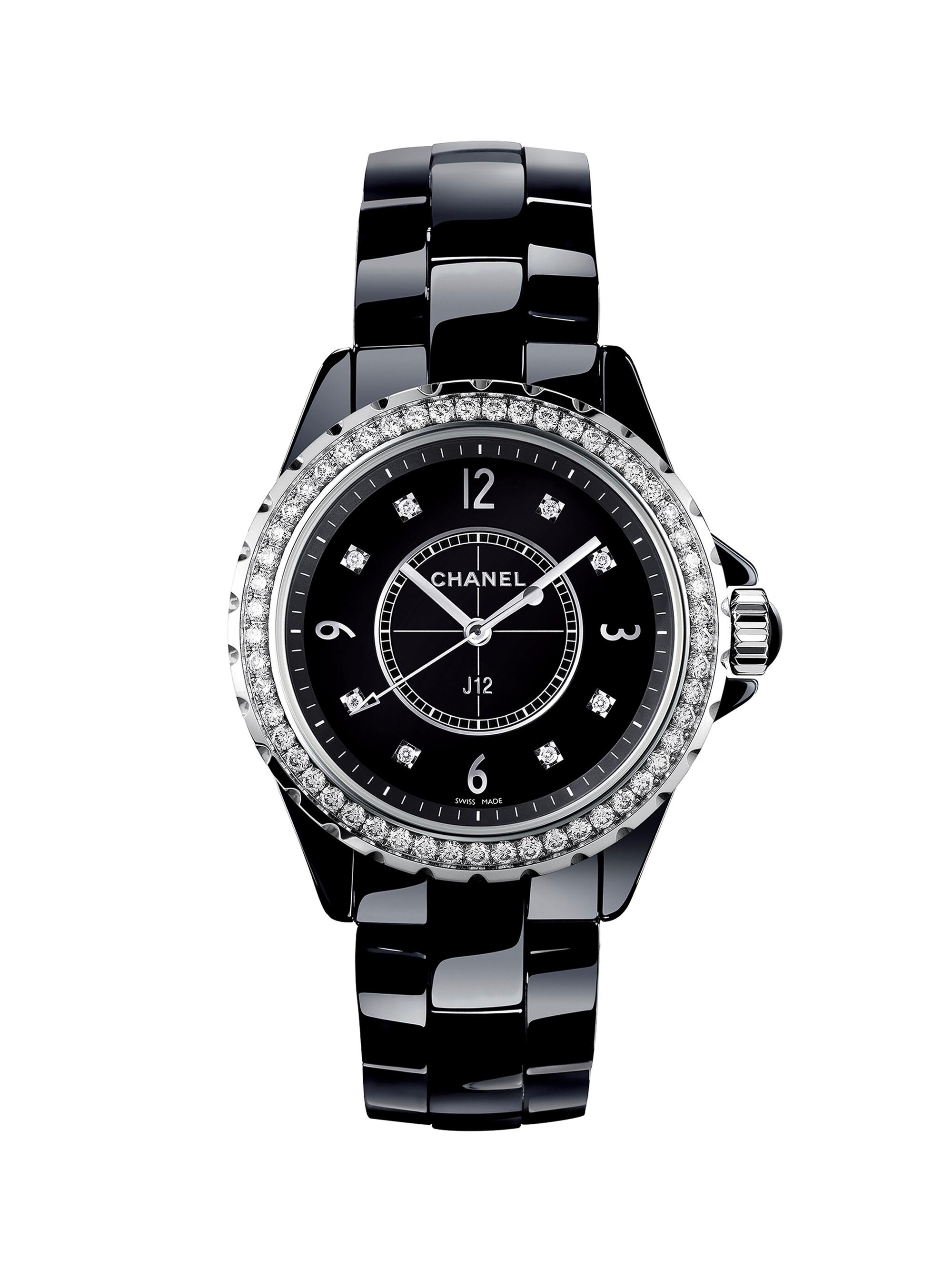 J12 Diamond, Ceramic & Stainless Steel Bracelet Watch
