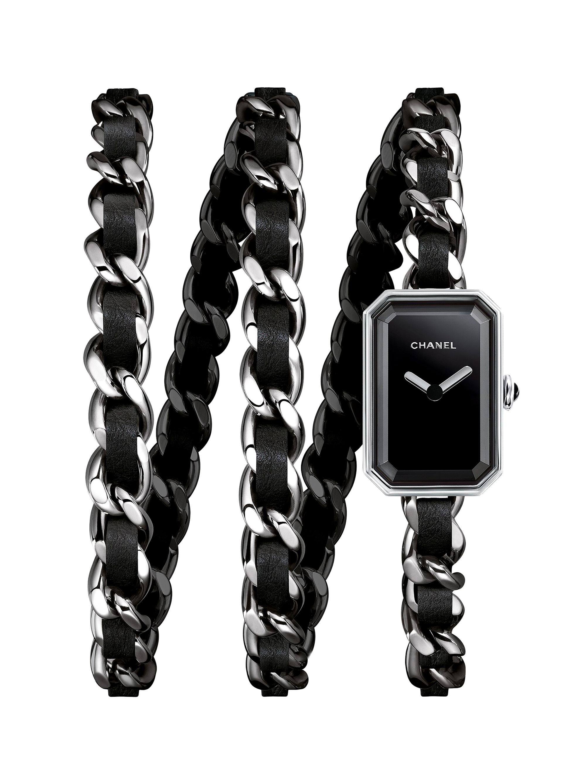 Première Rock Stainless Steel & Leather Triple-Wrap Bracelet Watch